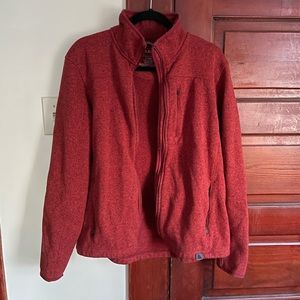 Men’s Large LL Bean Orange Fleece Zip-Up Jacket